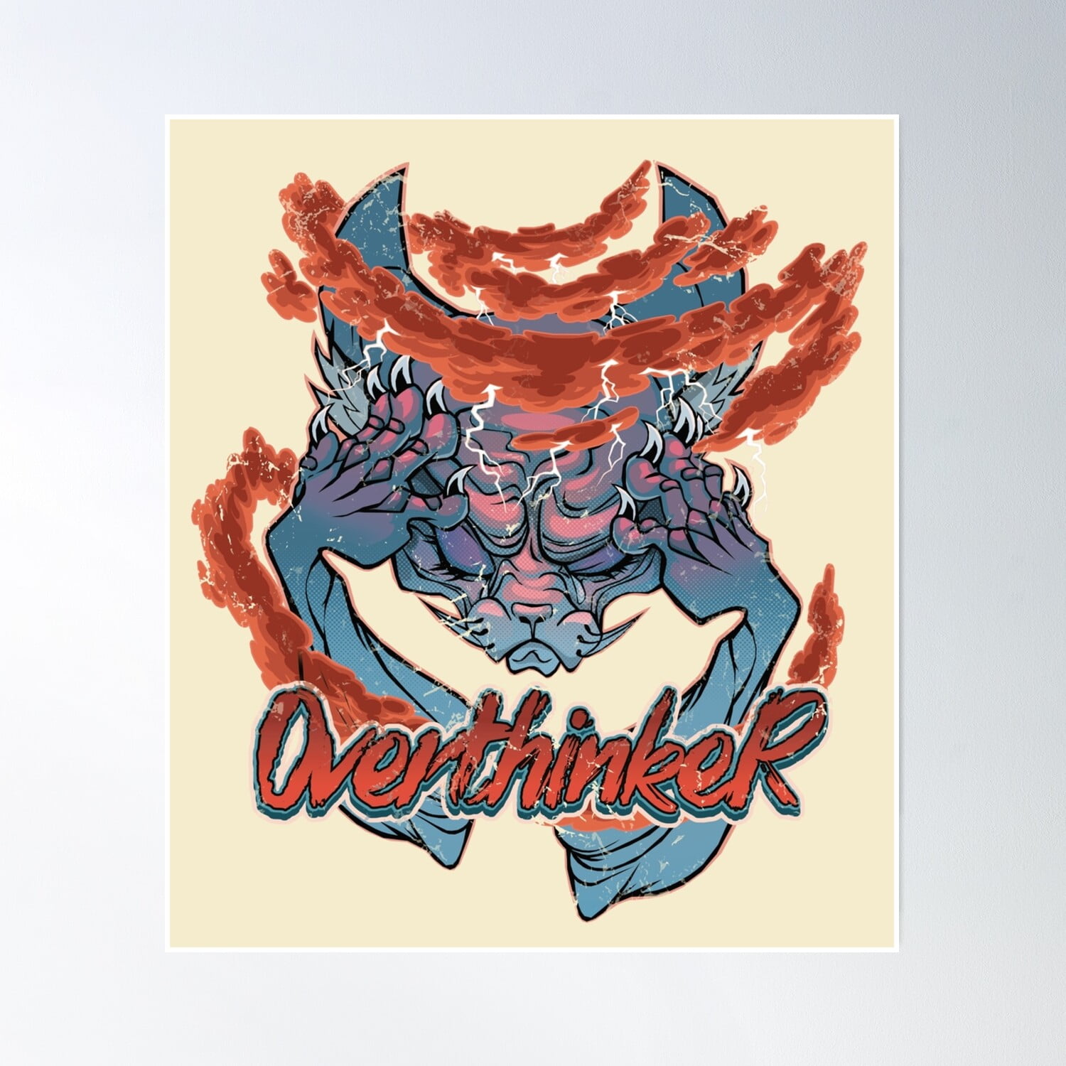 Overthinker - Vintage Style Poster Wall Art, Modern Wall Decor, 8x12 ...