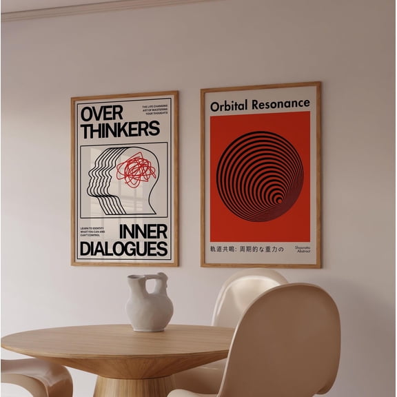 Overthinkers Orbital Resonance Poster, Retro Creativity Poster, Vintage Colorful Poster, Burnt OrangeArt, , Poster Only