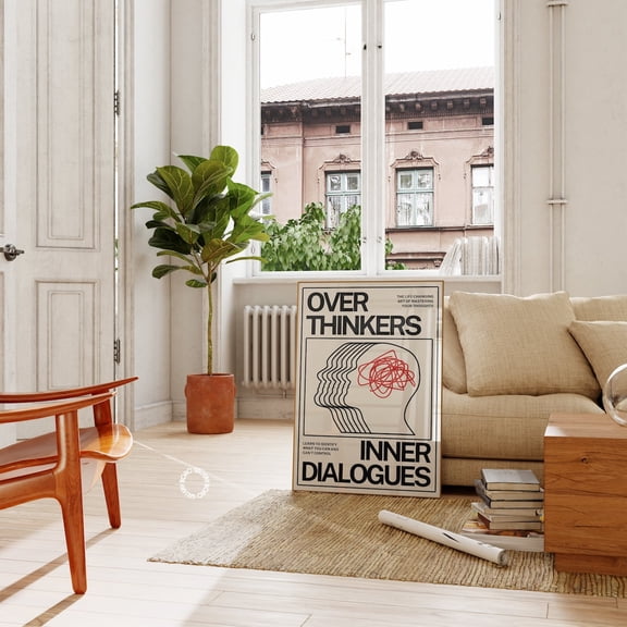 Overthinkers Retro Unique Eclectic Trendy Room Decor, Unframed Paper Poster 11x14in