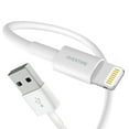 thumbnail image 1 of Overtime MFI Certified Lightning To USB Cable 1Ft, Phone Charger and Sync Cable - White, 1 of 9