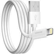 Overtime MFi Certified Charging Cable, Portable & Smart Charging USB A to Lightning Cable, Ultra-Fast Apple Charging Cord, Compatible With iPhone | iPad | iPod, 6ft - White
