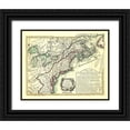 thumbnail image 1 of Overton 14x12 Black Ornate Wood Framed with Double Matting Museum Art Print Titled - English Colonies in North America - Overton 1756, 1 of 4