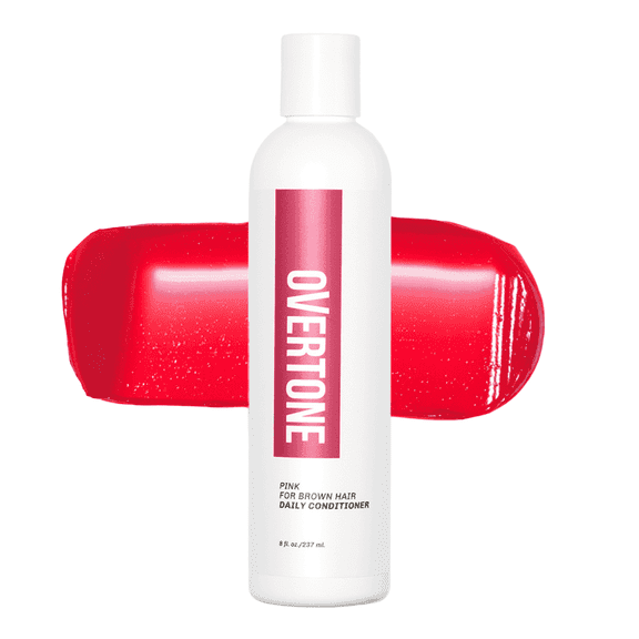 oVertone Daily Color Depositing Conditioner 8oz Temporary Hair Dye Conditioner with Shea Butter & Coconut Oil Moisturizing Vegan & Cruelty-Free for All Hair Types & Color-Treated Hair, Raspberry Pink