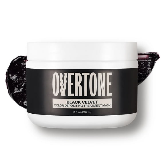oVertone Color Depositing Semi-Permanent Hair Dye Conditioner - 8 oz for All Hair Types & Color-Treated Hair, Moisturizing Shea Butter & Coconut Oil - Vegan & Cruelty-Free, Black Velvet