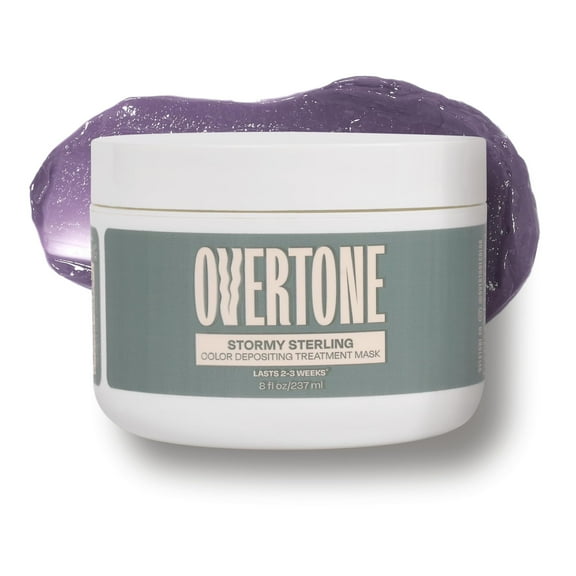 oVertone Color Depositing Semi-Permanent Hair Dye Conditioner - 8 oz For All Hair Types  & Color-Treated Hair, Moisturizing Shea Butter & Coconut Oil - Vegan & Cruelty-Free, Stormy Sterling