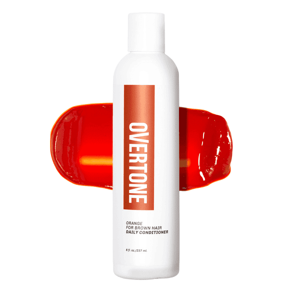oVertone Daily Color Depositing Conditioner 8oz Temporary Hair Dye Conditioner with Shea Butter, Moisturizing Vegan & Cruelty-Free, For All Hair Types & Color-Treated Hair, Orange for Brown Hair