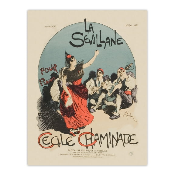 Overture Cover for Woman from Seville Steinlen Wall Art Poster Print