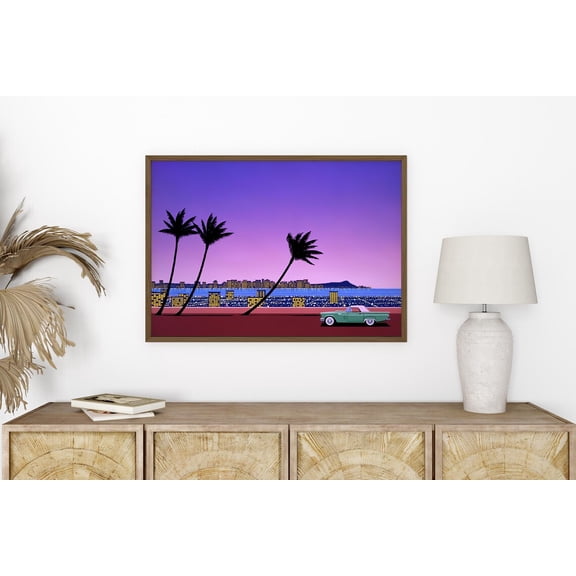 Overview Pavement By Wooden Japanese Retro 80s Aesthetic Vintage Coastal Poster Unframed Paper Print
