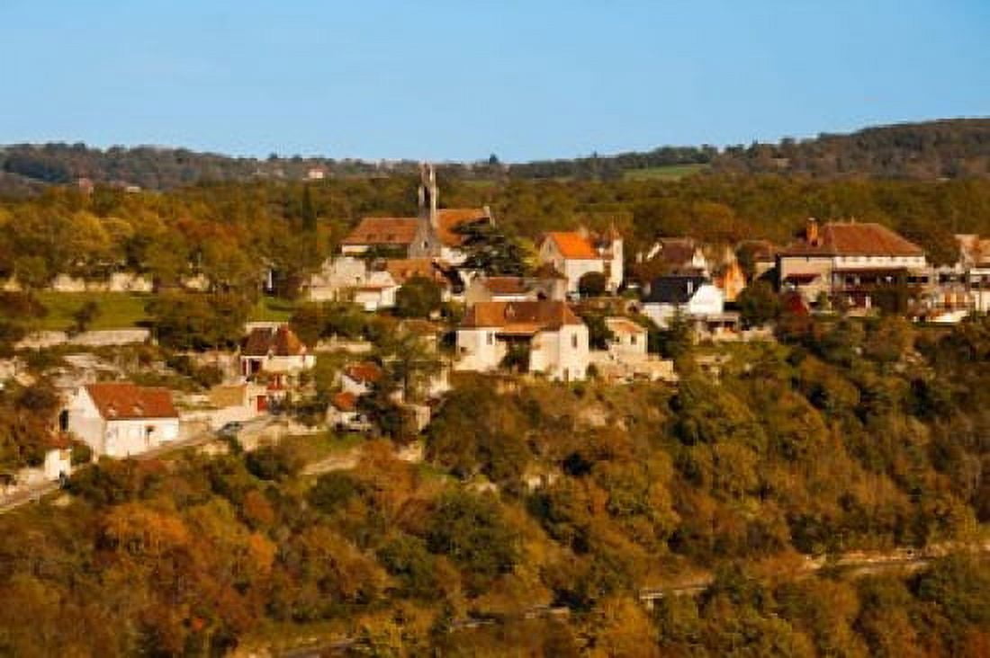 Overview of LHospitalet village Rocamadour Lot Midi-Pyrenees France Canvas Art - Panoramic Images (36 x 24)