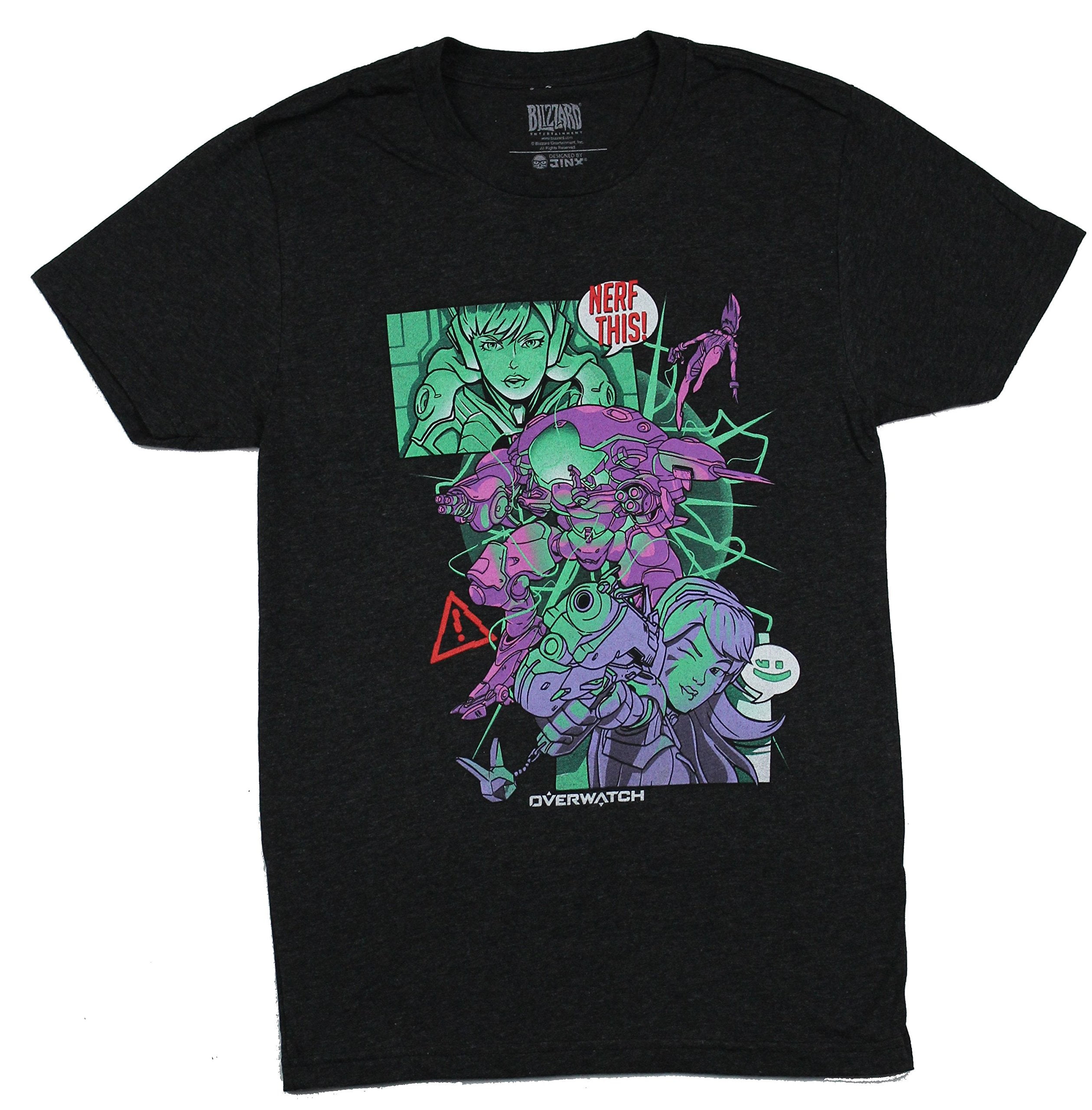 Overwatch Mens T-Shirt - D. Va Giant Nerf This Comic Style Image (X-Small)  - Walmart.com