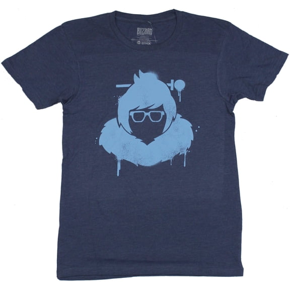 Overwatch Mens T-Shirt - Mei Simple Spray Face Image (2X-Large)