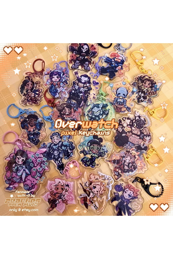 Overwatch Pixel Keychains, random 1pc