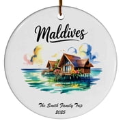 Overwater Villas Christmas Ornament, Collection of City Travel Souvenirs for Family and Friends, Christmas Tree Ornament City Travel, Trips of The Year, Christmas Ornament 2025