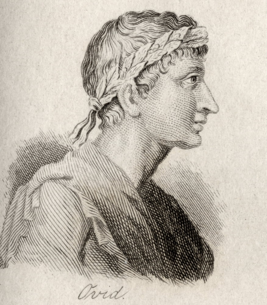 Ovid Publius Ovidius Naso 43 Bc 17Ad Roman Poet Engraved By JWCook Canvas Art - Ken Welsh Design Pics (13 x 15)