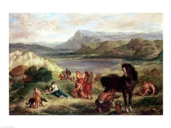 Ovid among the Scythians 1859 Canvas Art - Eugene Delacroix (24 x 18)