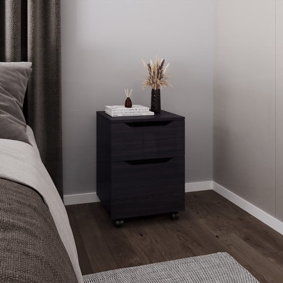 Ovid's Black Nightstand - Multi-Purpose for Home and Office