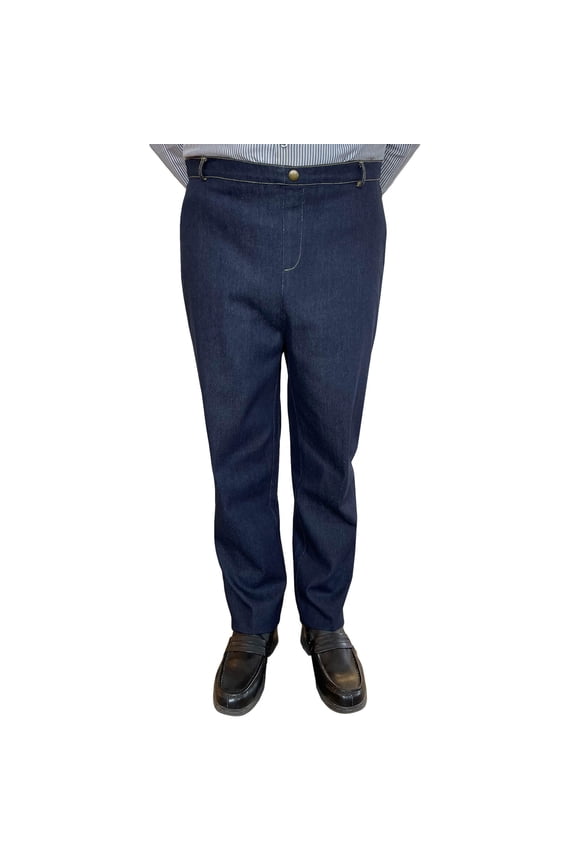 1-602-186-5 Back-Panel Adaptive Pants for Mens - Liam, Blue - Extra Large