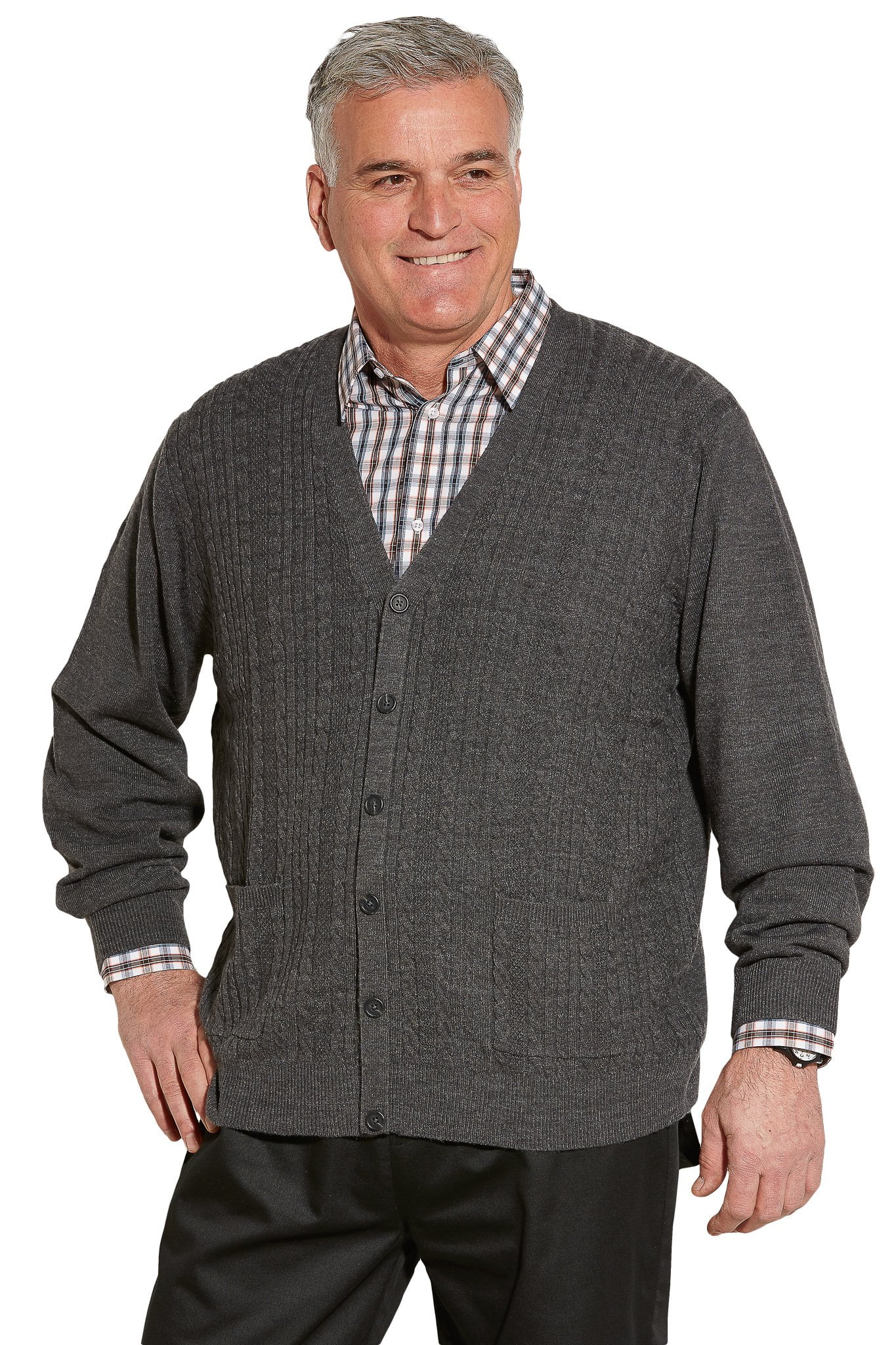 Ovidis Cardigan for Men - Grey | Heritage | Adaptive Clothing - XL