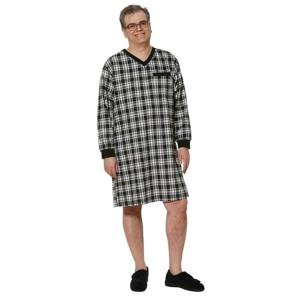 Ovidis Nightshirt for Men - Black | Stewart | Adaptive Clothing - 1XL