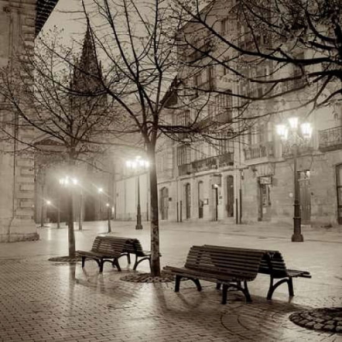 Oviedo Cathedral y Bancs - 2 Canvas Art - Alan Blaustein (24 x 24)