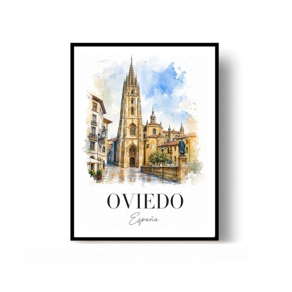 Oviedo Spain City Travel Wall Art Decor Unframed Paper Print