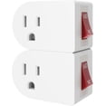 thumbnail image 1 of Oviitech 2 Pack Grounded Outlet Wall Tap Adapter with On/Off Power Switch?Single Outlet with Switch in White, 1 of 5