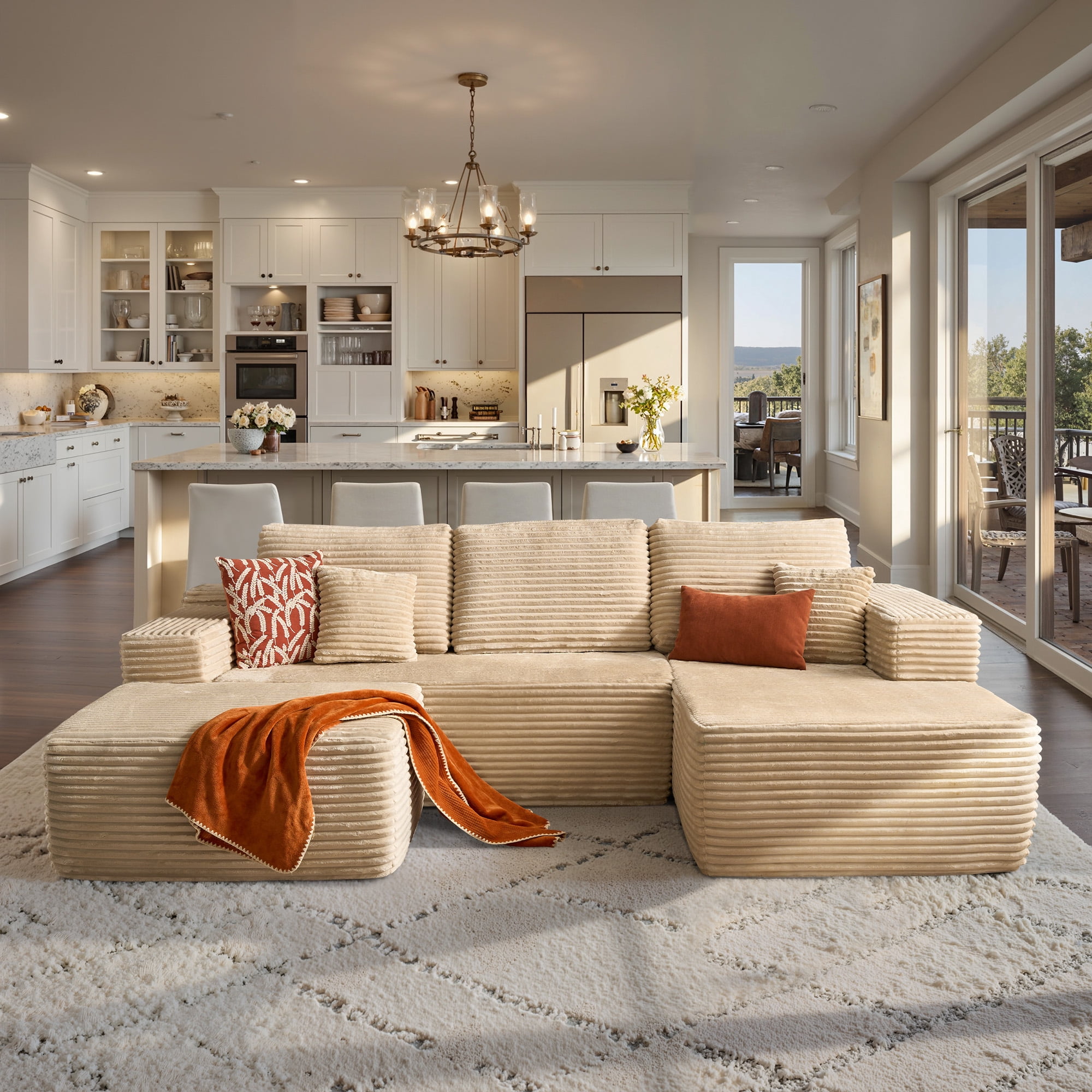 Ovios 104" Oversized U-Shaped Sectional Sofa Modern Modular Cloud Couch ...