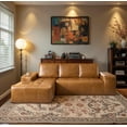 thumbnail image 1 of Ovios 114" Cloud Sectional Sofa, L-Shaped Deep Seat Modular Boneless Couch, No Assembly Required,Brown(Faux Leather), 1 of 11
