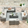 thumbnail image 1 of Ovios 12 Pieces Outdoor Furniture All Weather Wicker Patio Conversation Sectional Sofa Set with Side Table for Garden Backyard, 1 of 6