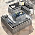 thumbnail image 1 of Ovios 12 Pieces Outdoor Furniture All Weather Wicker Patio Conversation Sectional Sofa Set with Side Table for Garden Backyard, 1 of 6