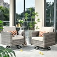 thumbnail image 1 of Ovios 2 Pieces Outdoor Patio Furniture Wicker Swivel Chair with Cushions for Backyard, 1 of 5