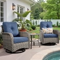 thumbnail image 1 of Ovios 3 Pieces Patio Furniture Set 2 Swivel Rocking Chairs Wicker Glider Chairs with Side Table for Backyard or Balcony, 1 of 8