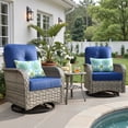 thumbnail image 1 of Ovios 3 Pieces Patio Furniture Set 2 Swivel Rocking Chairs Wicker Glider Chairs with Side Table for Backyard or Balcony, 1 of 8