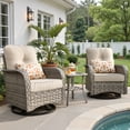 thumbnail image 1 of Ovios 3 Pieces Patio Furniture Set 2 Swivel Rocking Chairs Wicker Glider Chairs with Side Table for Backyard or Balcony, 1 of 8