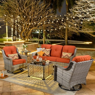 Elementi Rome Patio Coffee Table for Living Room Indoor Outdoor Furniture Round Table Living ...