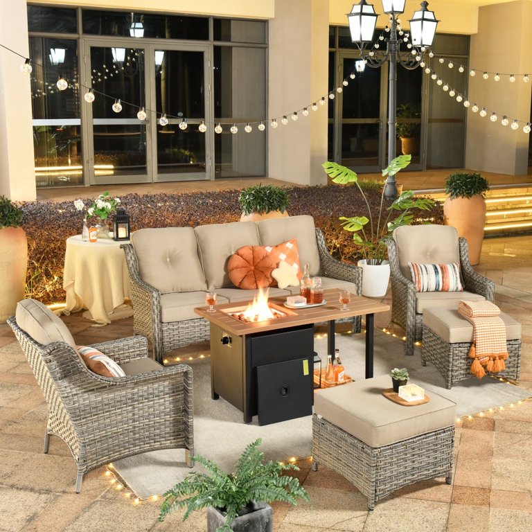 fire pit patio table with umbrella Outdoor Cantilever this set delivers a cozy 14