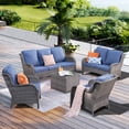 thumbnail image 1 of Ovios 5 Pieces Outdoor Furniture Wicker Patio Sectional Sofa with Side Table, 1 of 6