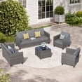 thumbnail image 1 of Ovios 5 Pieces Outdoor Patio Furniture All-Weather Sectional Sofa Loveseat for Lawn, Steel Frame, 1 of 2