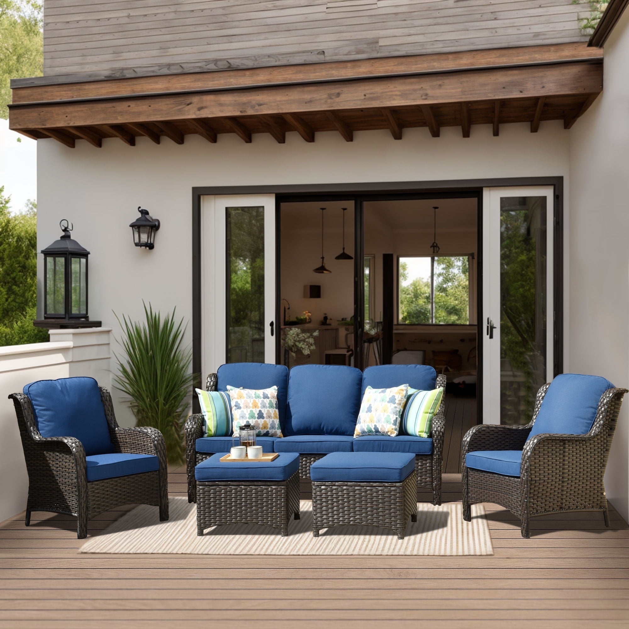 Ovios 5 Pieces Outdoor Patio Furniture Set All-Wea