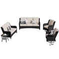 thumbnail image 1 of Ovios 5 Pieces Outdoor Patio Furniture with Swivel Chairs Wicker Patio Sectional Sofa with Loveseat for Backyard, 1 of 6