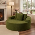 thumbnail image 1 of Ovios 58" Oversized Lounge Chair Round Cloud Deep Seat Accent Chair Plush Corduroy Boneless Sofa Chair for Living Room, Green, 1 of 11
