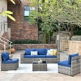 thumbnail image 1 of Ovios 6 Piece Outdoor Furniture All Weather Wicker Patio Conversation Sectional Couch with 7.68" Armrest for Garden Backyard, 1 of 6