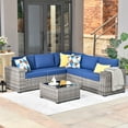 thumbnail image 1 of Ovios 6 Piece Outdoor Furniture All Weather Wicker Patio Conversation Sectional Sofa Set with Side Table for Garden Backyard, 1 of 7
