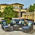 thumbnail image 1 of Ovios 6 Pieces Outdoor Patio Furniture Set All-Weather Patio Conversation Set Wicker Outdoor Sofa, 1 of 6