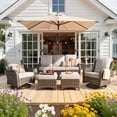 thumbnail image 1 of Ovios 6-Piece Patio Furniture Set All-Weather Wicker Outdoor Conversation Set with Sofa Swivel Chairs and Ottomans, Gray, 1 of 10