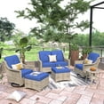 thumbnail image 1 of Ovios 6 Pieces Patio Furniture Set All-Weather Outdoor Sectional Patio Sofa Wicker Rattan Conversation Set with Swivel Rocking Chairs for Backyard, 1 of 6