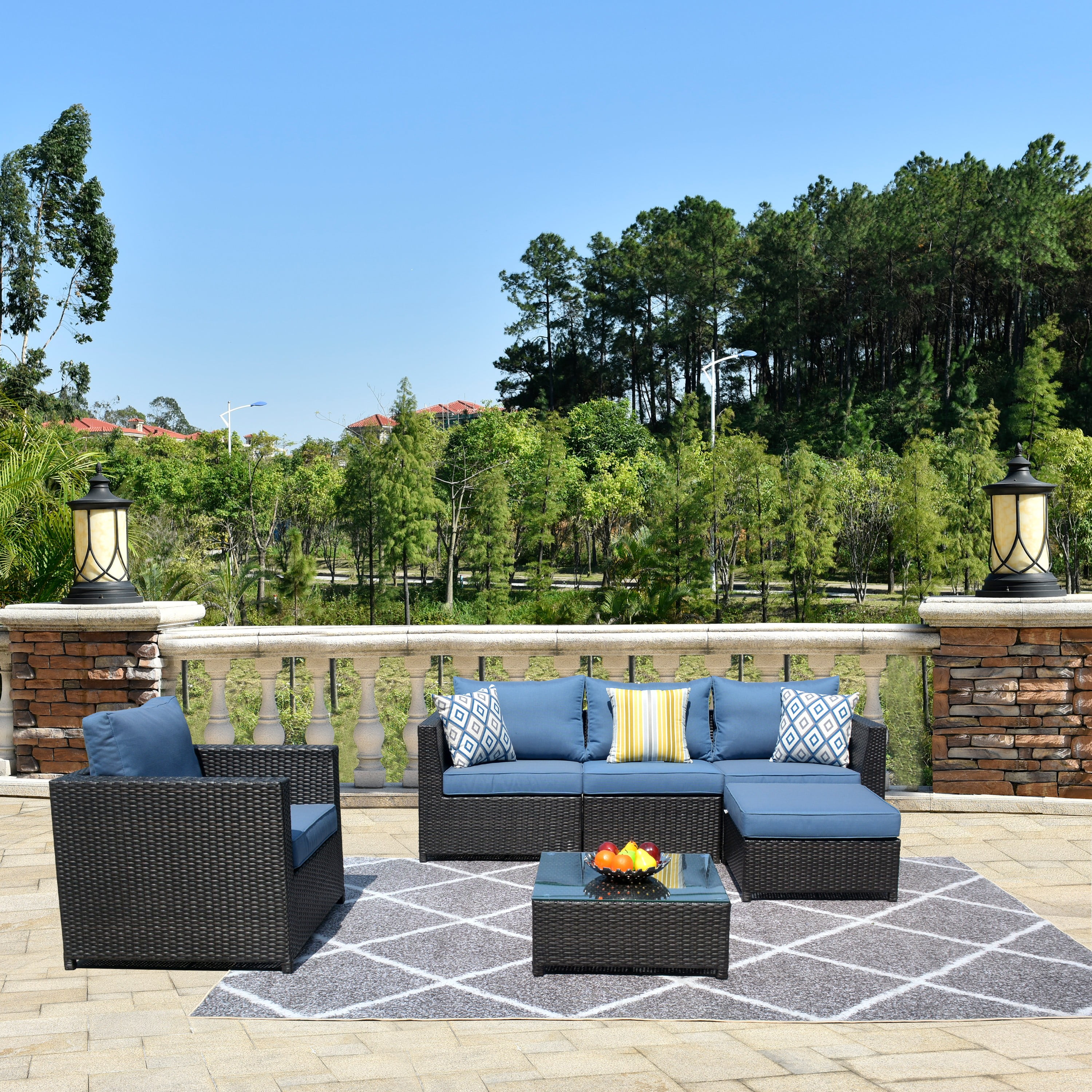 Ovios 6 Pieces Patio Outdoor Furniture Set AllWeather Patio