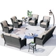 thumbnail image 1 of Ovios 8 Pieces Outdoor Patio Furniture with Swivel Chairs Wicker Patio Sectional Sofa with Loveseat for Backyard, 1 of 6