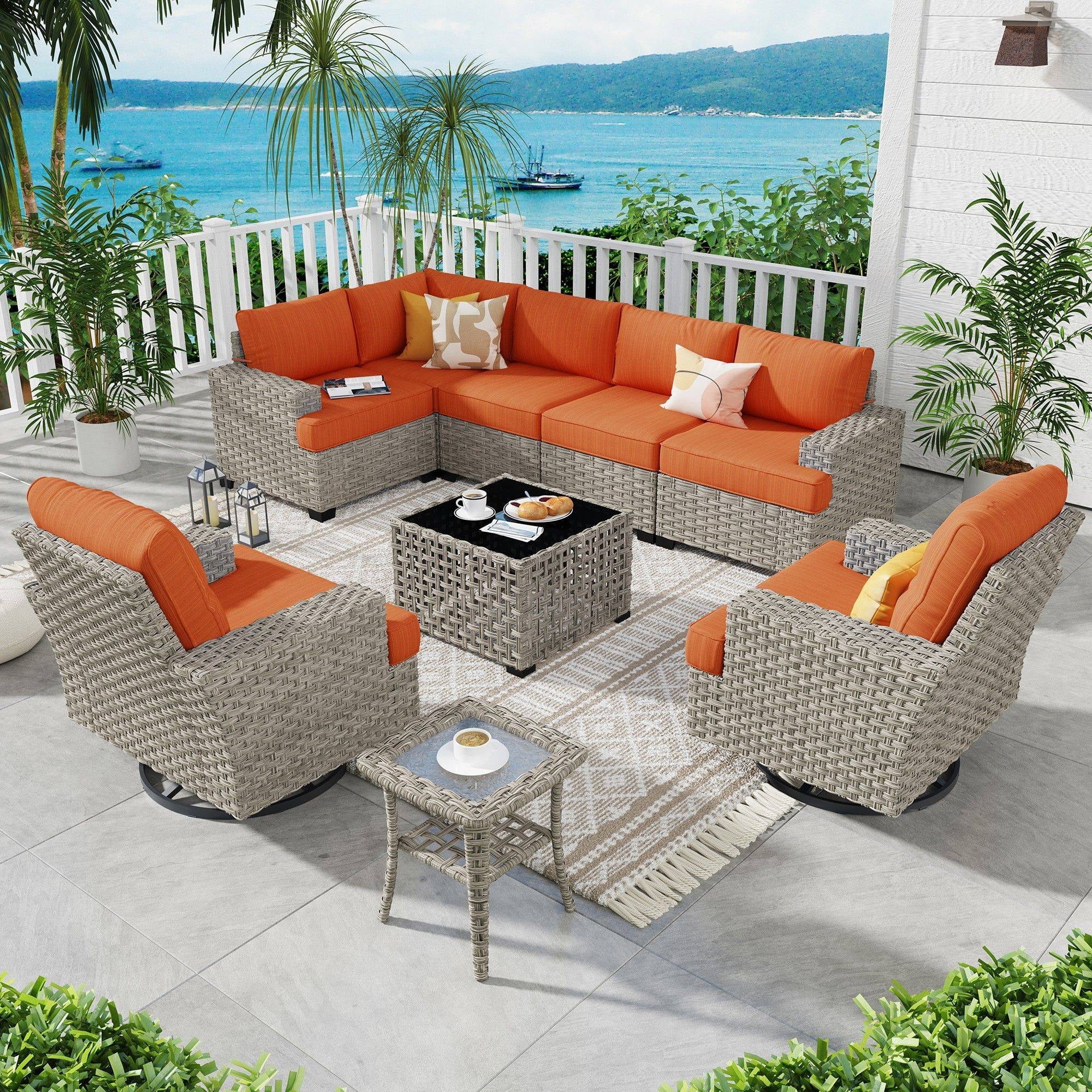 Wood Nautica Piece Swivel Patio Set Patio Furniture Set Swivel