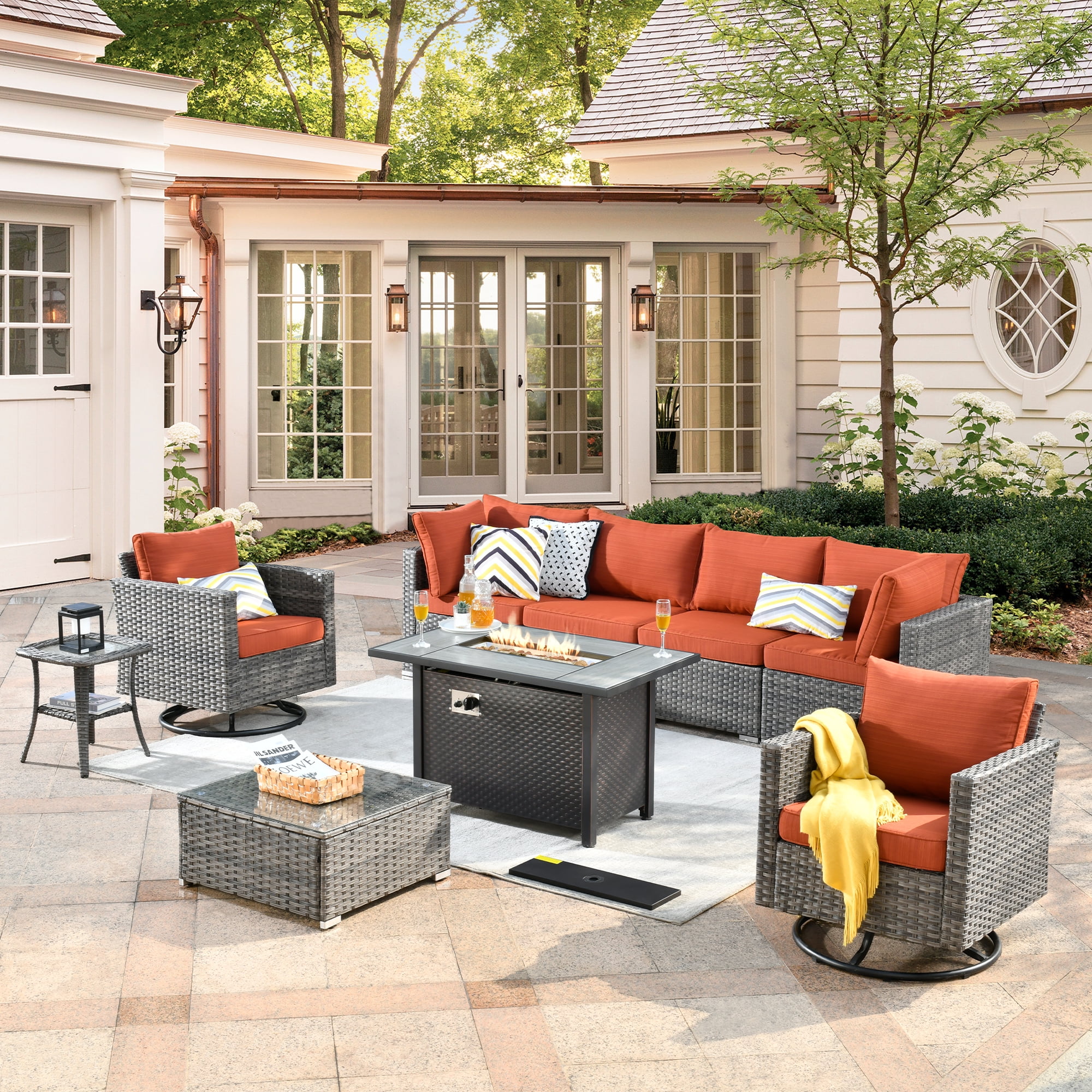 Patio Furniture Fire Pit Seating Ideas POLYWOOD Grant Park 5-Piece